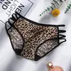 Comércio Exterior Roupa Íntima Feminina Sexy com Recortes Estampa de Leopardo Renda Respirável Tanga Calcinha Elástica de Cintura Baixa Combinação Dropshipping 204