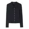 Comercio Electrónico Transfronterizo Otoño Ins Ropa Femenina Europea y Americana Manga Larga Solapa Casual Botones Camisa Top