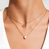 Acessórios: Colar de Corrente Elegante e Simples Cravejado com Diamantes para Mulheres, Colar Criativo de Camadas com Pingente de Gota d'Água para Clavícula, Item Quente Transfronteiriço