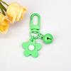 Ins fresco colorido pequena flor Bell chaveiro diy pingente feito à mão menina saco do coração porta fivela ornamentos bonitos