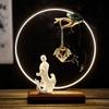 Lâmpada de LED em anel para incenso de refluxo Zen bergamota ornamentos de fogareiro pendurados varanda de casa fogareiro de aromaterapia queimador de incenso de refluxo cerâmica atacado
