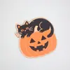 Nuevos adornos de madera para casa embrujada de Halloween transfronterizos, kit de material de madera de doble capa para bricolaje en casa, calabaza y conejo al por mayor