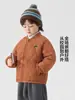 Abrigo de invierno acolchado de algodón para niños estilo europeo derecho, prenda exterior de bebé forrada de polar, top de invierno engrosado para niños, ropa para niños, ropa de invierno
