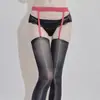 Medias de una pieza con tirantes brillantes y sexys, medias de aceite de caballo de 912 agujas, eróticas, de no quitar, ultrafinas, sedosas, brillantes, largas