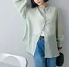 Camisa semitransparente estilo francês transfronteiriça japonesa e coreana, leve de malha com proteção solar estilo suave para primavera-verão 2026, peça externa