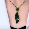 Punto Belleza Cintura Jade Imitación Elegante Moda Collar Personalidad Todo-partido Colgante Explosión de Tiktok Cadena de Lana de Lujo Ligero para Mujeres