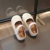 Zapatos Nuevos de Estilo Primavera y Otoño para Niñas, Color Sólido, Estilo Coreano, Suela Suave, Diseño Simple, Zapatos Individuales para Niños, Zapatos Cómodos de Cuero de Princesa