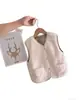 Colete Infantil Estilo Outono e Inverno Xadrez Reversível Estilo Coreano Novo Colete de Pelúcia para Bebê Macio, Quente e Fashion