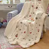 Manta linda de vellón de coral, engrosada para siestas en la oficina, funda de sofá de terciopelo de leche, adecuada para dormitorios de estudiantes y bibliotecas, para cubrir las piernas