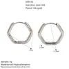 Pendientes minimalistas de acero inoxidable transfronterizos europeos y americanos, pendientes geométricos de hexágono dorado, aros de acero de titanio únicos y versátiles