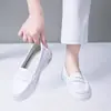 Zapatos de Enfermera para Mujer, Resistentes al Desgaste, Transpirables, Cómodos, No Cansan los Pies, Zapatos Médicos Blancos, Zapatos Planos Cómodos Antideslizantes, Zapatos Blancos sin Cordones