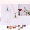 Colgante de cristal en forma de lágrima con pétalo de flor de ciruelo con borde de cobre para pulsera pendientes DIY collar con borla de diamante de color joyería