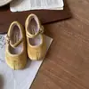 Zapatos de invierno de colores dulces para niños pequeños, zapatos de terciopelo para niños, zapatos de algodón de princesa para niñas, punta poco profunda, zapatos Mary Jane para bebé con forro de felpa