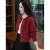 Cárdigan de punto de cuello redondo Dopamine para mujer, colección otoño 2026, talla grande, moderno, elegante, versátil y de corte holgado