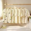 Pijama de Algodón Puro de Gasa de Doble Capa para Niños, Toalla de Baño Fina de Verano Bata, Ropa de Casa de Dibujos Animados para Bebé, Ropa de Dormir, Ropa para Aire Acondicionado