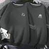 Sudadera de Cuello Redondo para Hombre, Marca de Tendencia Otoñal, Versátil Estampada Holgada de Manga Larga, Atuendo Unisex para Pareja, Top de Estudiante