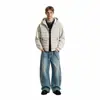 Chaqueta acolchada de plumón de pato blanco al 90% para hombre, de corte holgado, diseño patchwork y capucha; una chaqueta de plumón ligera adecuada para parejas