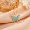 Collar Estilo Coreano Transfronterizo de Moda Hoja de Arce Microincrustada con Circonio Acero de Titanio para Mujer Estilo Lujo Ligero Cadena de Clavícula Chapada en Cobre Dorado