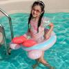 Pato transparente de celebridad de Internet para bebé, anillo de asiento grueso para bebé, anillo de natación para axilas para niños, juguete inflable transfronterizo