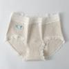 Cuatro Estaciones 10A Bacteriostático ~ Ropa Interior de Algodón Entrepierna de Algodón Cintura Media Sin Marcas Sexy Simple con Encaje Calzones para Dama