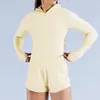 Jaqueta de Yoga com Capuz Transfronteiriça Feminina Curta Modeladora Cardigã Curto Outono Inverno Fitness Zíper Roupa Esportiva