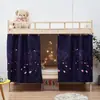 Cortinas para cama de dormitorio cortinas opacas para litera de estudiante de universidad dosel de cama sin instalación mosquitero tela de borde engrosada hombres y mujeres
