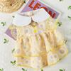 Vestido Jeans para Cães e Gatos de Primavera e Verão Saia de Alcinha com Manga Bufante Teddy Urso Amargo Gato Fantoche Roupas para Pets Cães Gatos