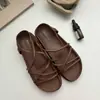 Sandalias de Celebridad de Internet 2024 para Mujer, Casuales, Diarias, Estudiantes, Bonitas, de Suela Gruesa, Estilo Hada, Planas de Playa, Romanas