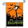 Bandeira Popular de Jardim para Halloween da Amazon Rosto de Fantasma de Abóbora Impresso Material de Linho Bandeira de Decoração para Jardim Externo