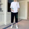 Camiseta Juvenil de Nuevo Estilo para Verano de Manga Corta para Estudiantes de Secundaria Niños Conjunto Deportivo Casual de Moda Conjunto de Dos Piezas