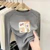 Camiseta para niños 2026 nuevo estilo cuello redondo manga larga para niñas otoño e invierno polar cálido y elegante top base para niñas pequeñas