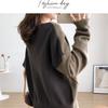 Cardigan Asimétrico de Punto de Color Contrastante de Manga Larga para Mujer Estilo Coreano Ajuste Holgado Adelgazante Camiseta Base de Punto