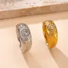 Anillo de Dedo Índice Cruzado Nuevo Acero Inoxidable Fundido Mariposa Índice de Diamante Lujo Accesible Titanio Acero Chapado en Oro de 18K Anillo de Pareja