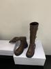 2025 Botas Nuevas de Otoño Estilo Británico Botas de Mujer Botas Largas de Suela Gruesa Pequeña No Más Altas que la Rodilla Botas de Jinete