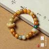 Duobao molienda seca material antiguo meteorización pulsera raíz de Bodhi jade blanco estilo Xingshi enrollado suave hombres y mujeres pulsera de cuentas de Buda sosteniendo