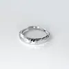 Anillo de Plata de Ley S925 Nalan Estilo Francés Lujo Ligero Hielo Triturado Superficie Ancha Brillante Textura Martillada Anillo Ajustable R03551