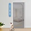 Puerta de Malla Suave con Cremallera, Puerta Antirrobo, Anti-Mosquitos, Apta para Mascotas, Instalación sin Clavos, Ventilación en Forma de U, Cortina de Puerta a Prueba de Gatos
