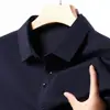 Camiseta de Manga Larga para Hombre Primavera y Otoño 2026, Polo de Color Sólido con Cuello Campana, Prenda Superior para Hombre, Popular en Douyin, Venta al por Mayor