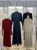 Conjunto de Tricô Retrô Francês para Mulheres 2026 Primavera Novo Estilo Suéter de Manga Longa Gola Alta Meia e Saia Elegante Conjunto de Duas Peças