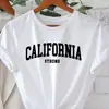 Camisa Casual de Manga Corta con Cuello Redondo para Mujer Estampada de Algodón Europea y Americana del Sudeste Asiático
