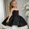 Vestido strapless para niña estilo europeo y americano, nuevo vestido de satén y tul para pasarela infantil, fiesta, princesa, fábrica de vestidos al por mayor