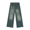 Jeans Casuais Largos Nirben Cowboy Original Cor de Vaca para Homens, Novas Calças Retas Soltas e Versáteis Estilo Americano, Modernas