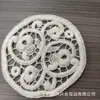Hilo de Algodón Bordado Pegatinas Redondas de Tela Accesorios de Encaje Beige Hecho a Mano DIY Ropa Zapatos y Sombreros Accesorios Pegatinas Decorativas