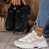Zapatillas de Plataforma para Mujer Otoño 2025 con Tacón Oculto, Suela Gruesa, Superficie de Cuero, Zapatos Deportivos Casuales, Zapatillas para Correr, Estilo Pareja Zapatos para Hombre
