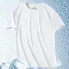 Camiseta masculina de manga curta, de malha de seda gelada de secagem rápida, nova camiseta esportiva respirável de corrida para homens, de manga curta, roupas masculinas T