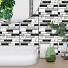 Mosaico tridimensional con diseño de ladrillos y explosiones transfronterizas, con diseño de piedra, anticolisión, para embellecer el hogar, decoración y renovación de paredes.