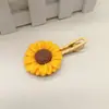 Celebridad de Internet Pasador de Girasol Dulce Lindo Flor para Mujeres Lado Girasol Pinza de Pico de Pato Tocado Flequillo Pelo Roto Pasador