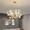 Lámpara de Araña para Sala de Estar Nórdica Creativa Hoja de Ginkgo Luz Lujo Arte Restaurante Bar Moderno Minimalista Lámparas de Habitación Dormitorio Principal