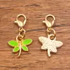 Accesorios de joyería de aleación multicolor y multiestilo, dijes colgantes de esmalte dorado KC, colgantes de flor, corazón, pentagrama y chile