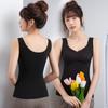 Versión de calidad del nuevo chaleco cálido acolchado de terciopelo con encaje sin costuras de doble cara sexy con almohadilla en el pecho gratis